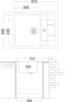 Кухонная мойка LONGRAN ULTRA ULS 615.500 Песочный (38 Terra) - фото 2