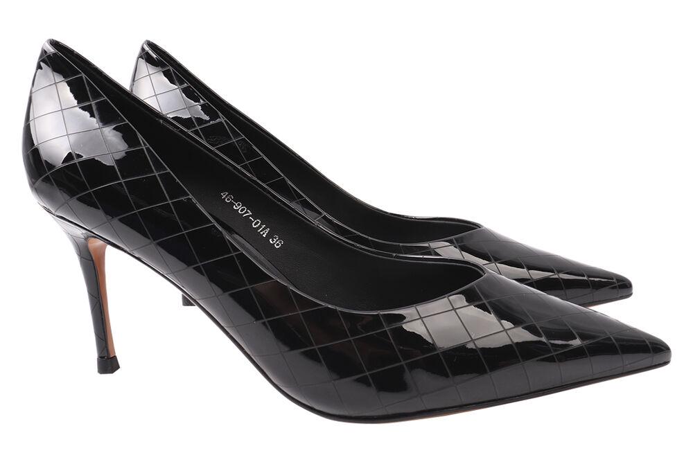 Туфли женские Djovannia из лаковой кожи на шпильке р. 40 Черный (37-21DT)