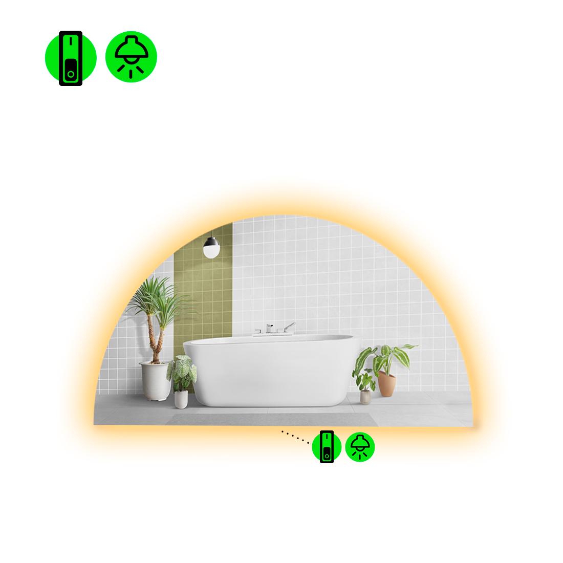 Зеркало с LED подсветкой Cerhio 2 с механическим включателем 90x45 см (8737566)