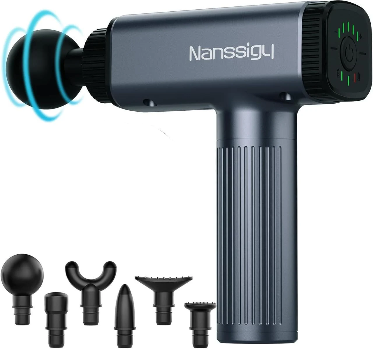 Електромасажер Nanssigy Massage Gun 30-швидкісний зі світлодіодним індикатором/6 масажних голово (2215300409)