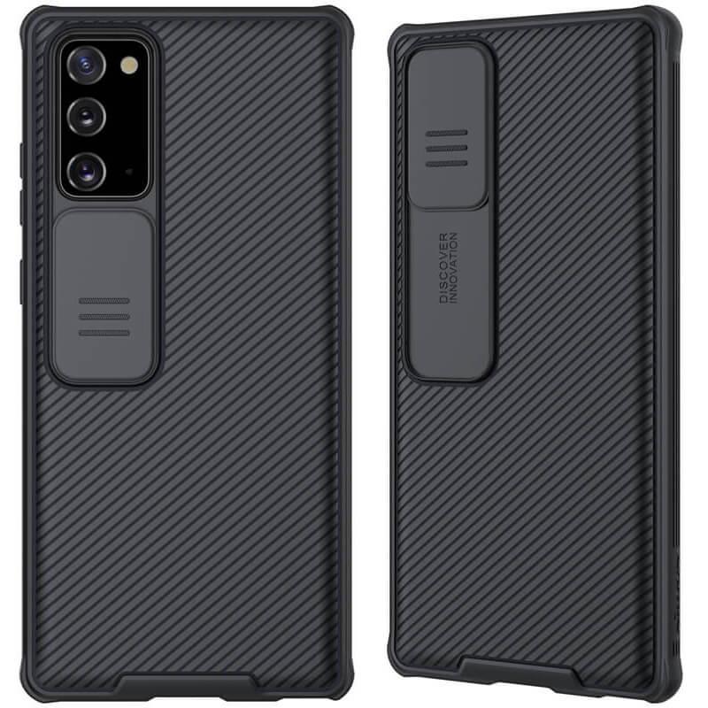 Карбонова накладка Nillkin Camshield (шторка на камеру) для Samsung Galaxy Note 20 Чорний / Black