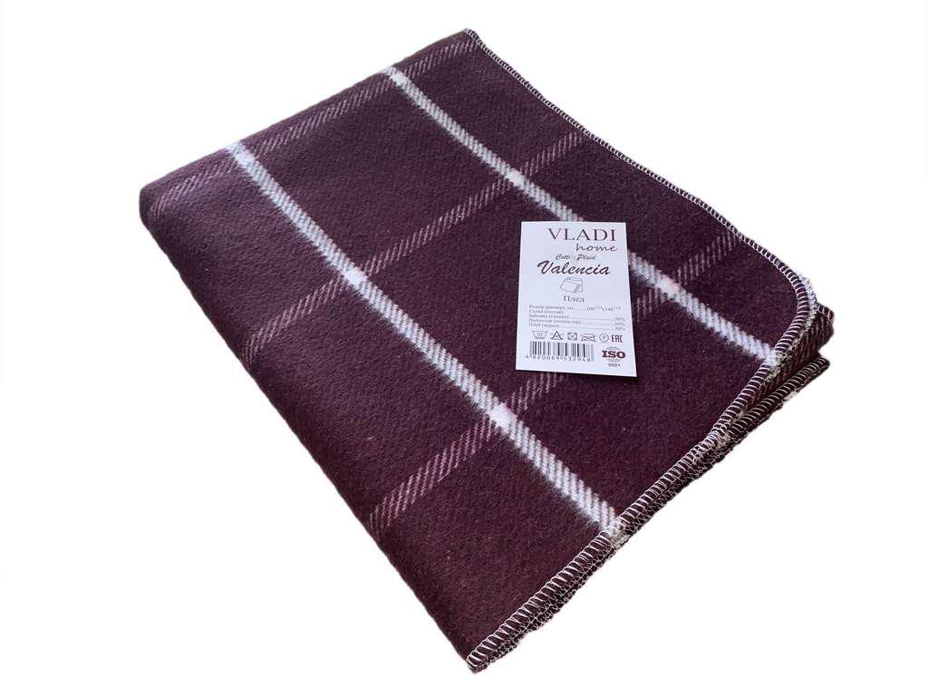 Плед хлопковый Vladi Валенсия Гарри 100х140 см Белый/Бордовый (ccbcfb43)