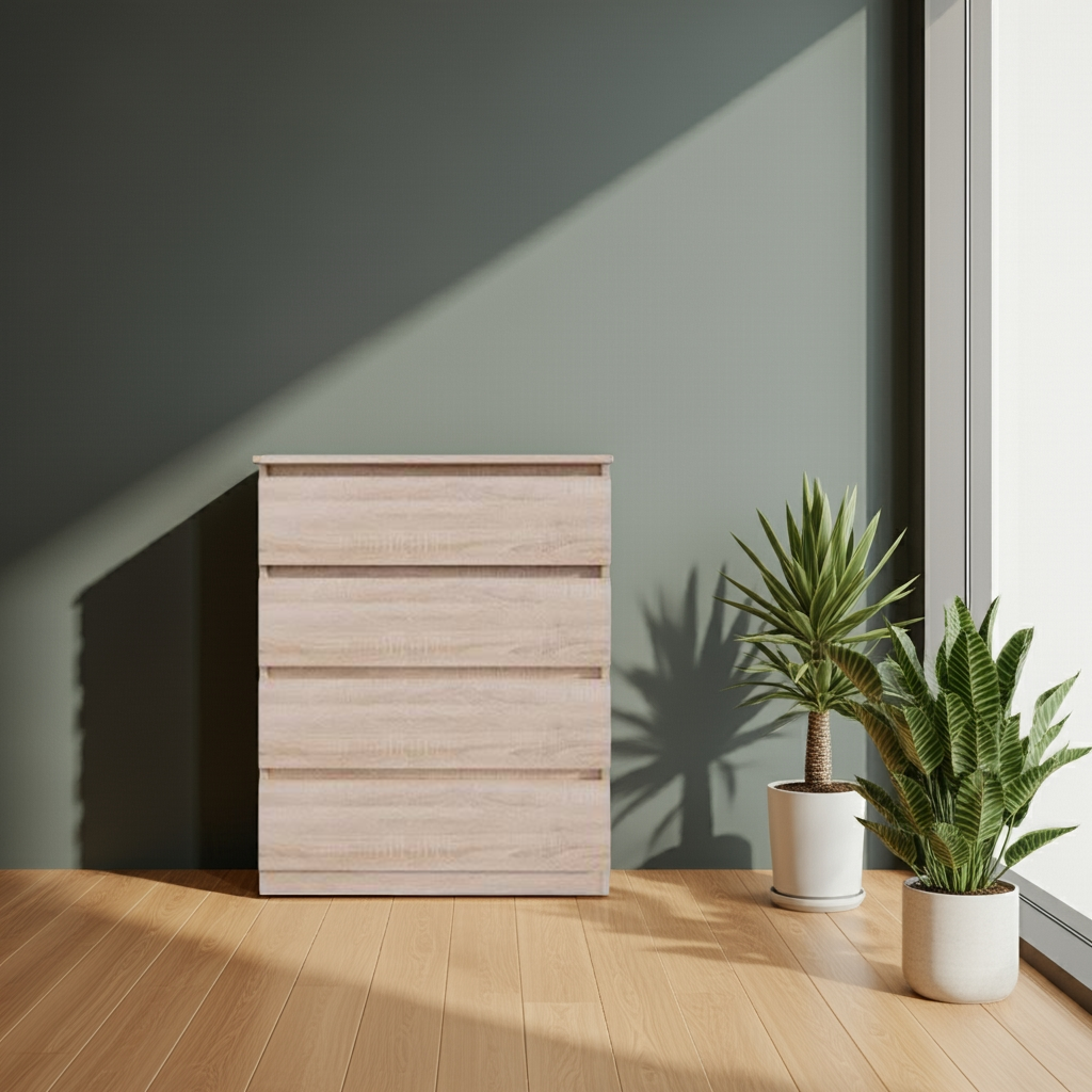 Комод MEBEX на 4 ящика 80х40х100 см Дуб Сонома (VM4B800DS) - фото 2 Комод MEBEX на 4 ящика 80х40х100 см Дуб Сонома (VM4B800DS) - фото 2