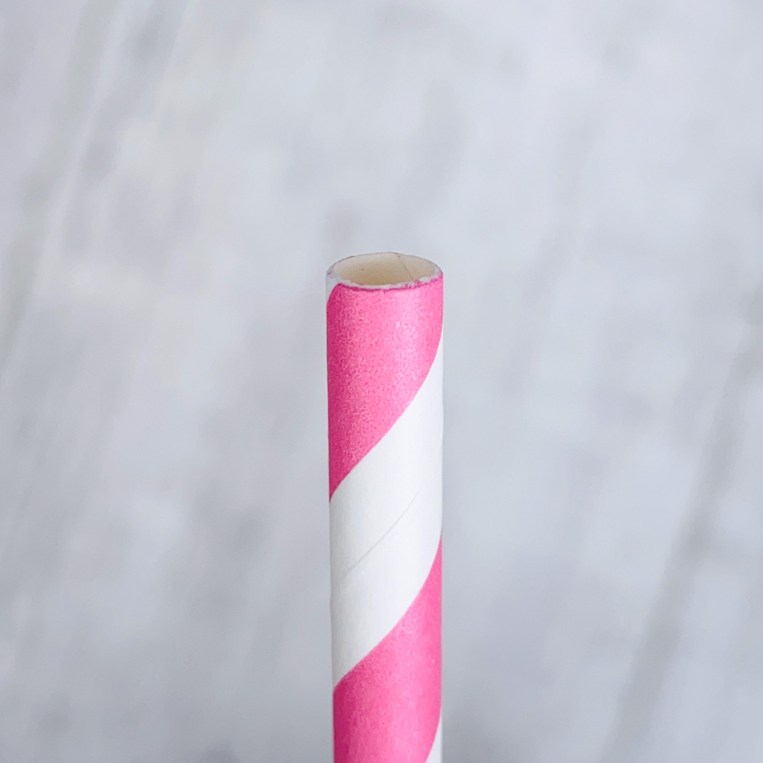 Бумажные эко трубочки Olin & Olin для коктейлей/напитков 25 шт. Белый/Розовый - фото 3