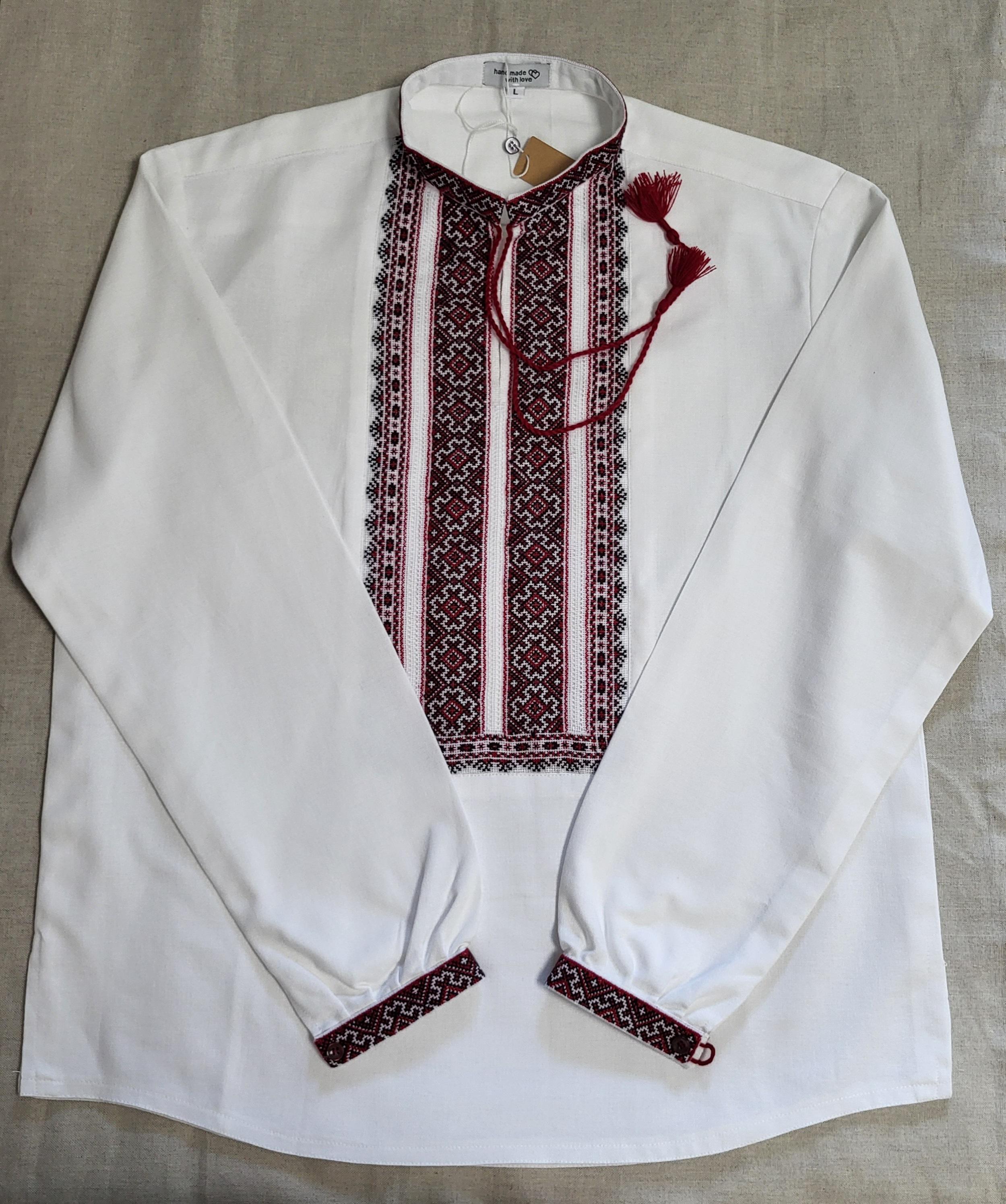 Вишиванка чоловіча ручної роботи на домотканому полотні вишиті вставки органічна р. 52 - фото 2 Вишиванка чоловіча ручної роботи на домотканому полотні вишиті вставки органічна р. 52 - фото 2
