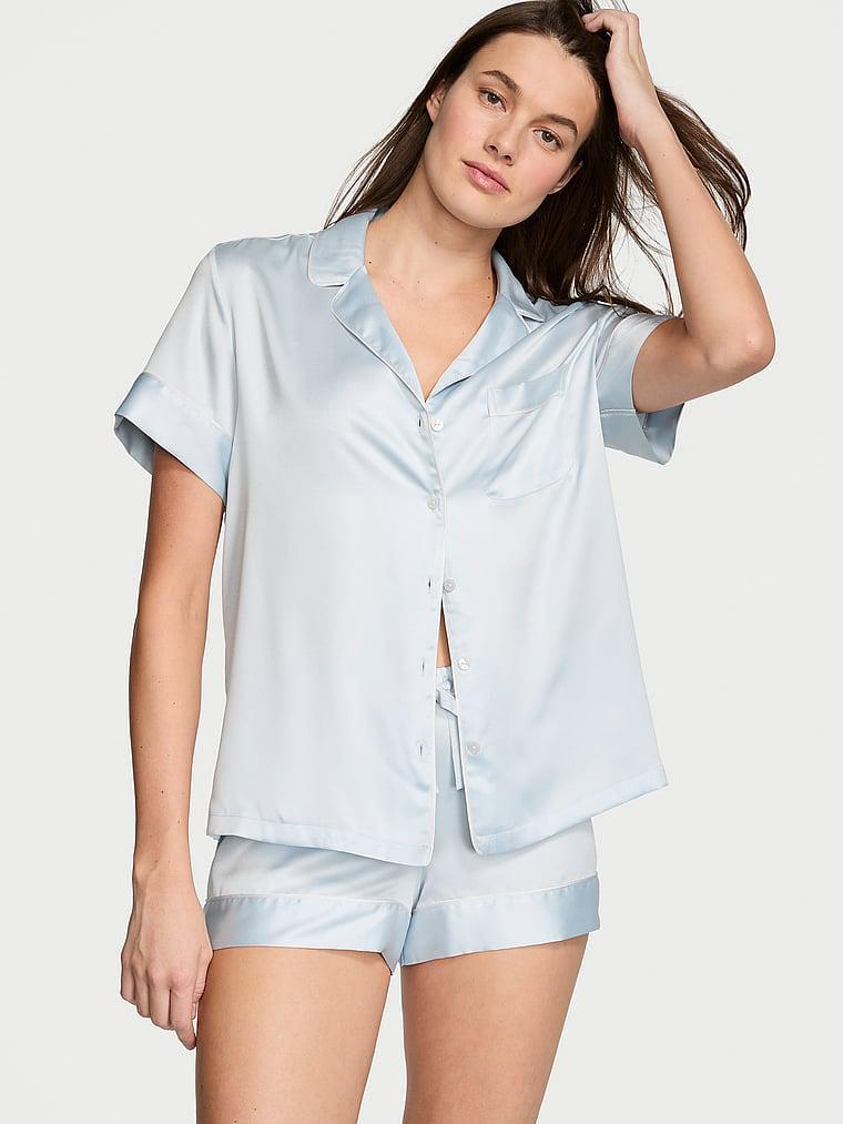 Піжама сорочка/шорти сатинова Victoria's Secret Satin Short Pajama Set S Блакитний (26811397) Піжама сорочка/шорти сатинова Victoria's Secret Satin Short Pajama Set S Блакитний (26811397)