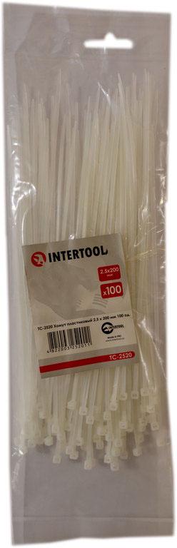 Хомут пластиковий Intertool 2,5 x200 мм 100 шт. Білий (000028412)