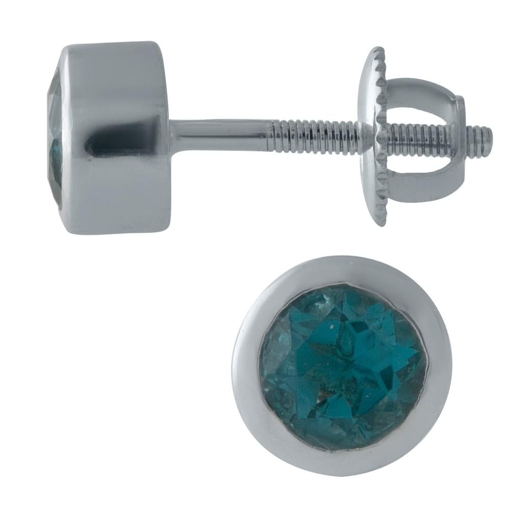 Серебряные серьги с топазом Лондон Блю 0,7 ct (2007937)