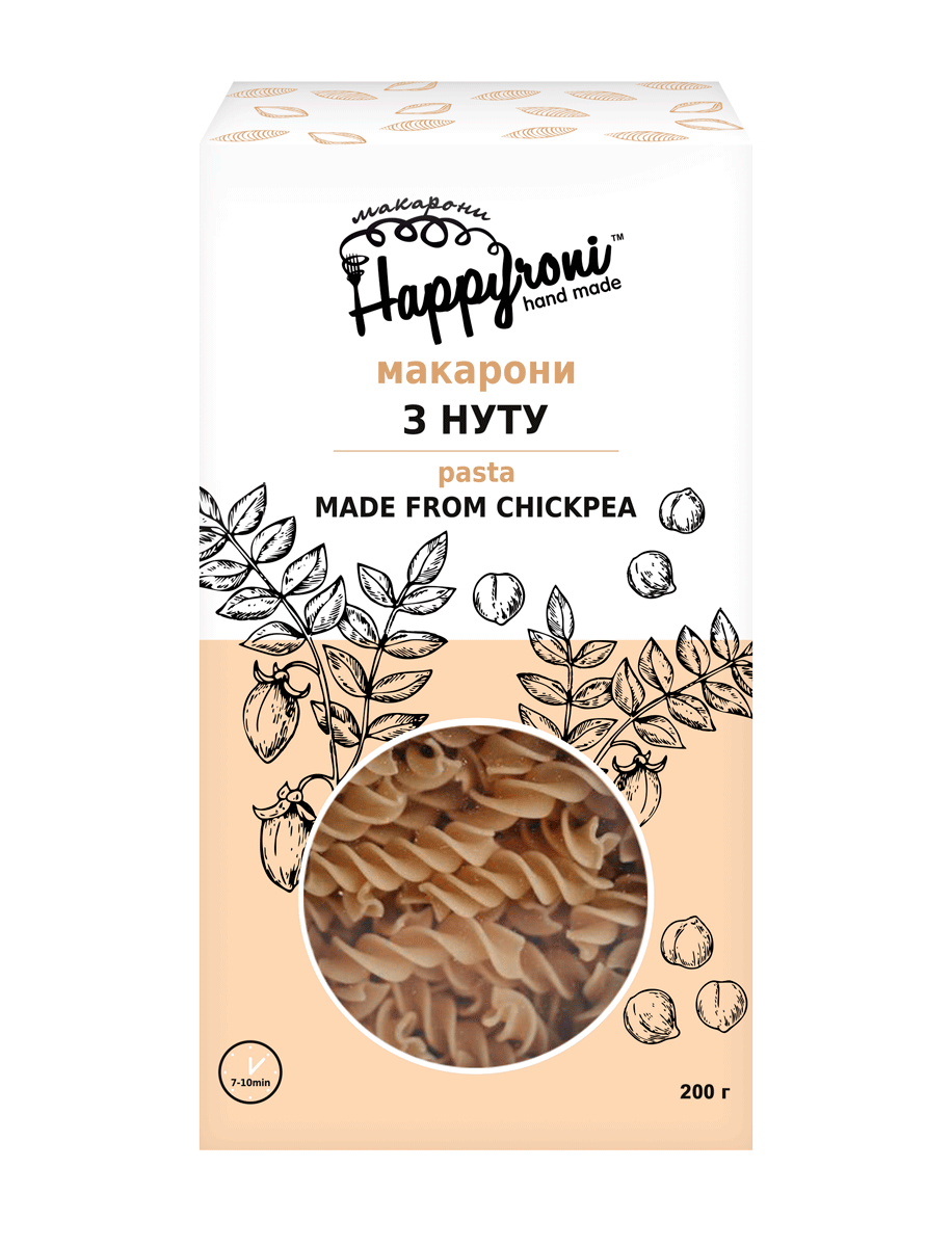 Спиральки из нута Happyroni без глютена 200 г