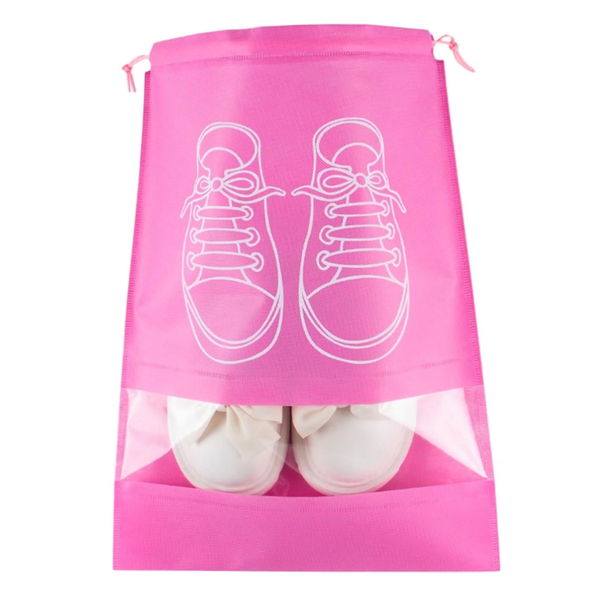 Чехол для хранения и перевозки обуви Shoe Bag на затяжках с окошком 27х36 см (WW58742-3)