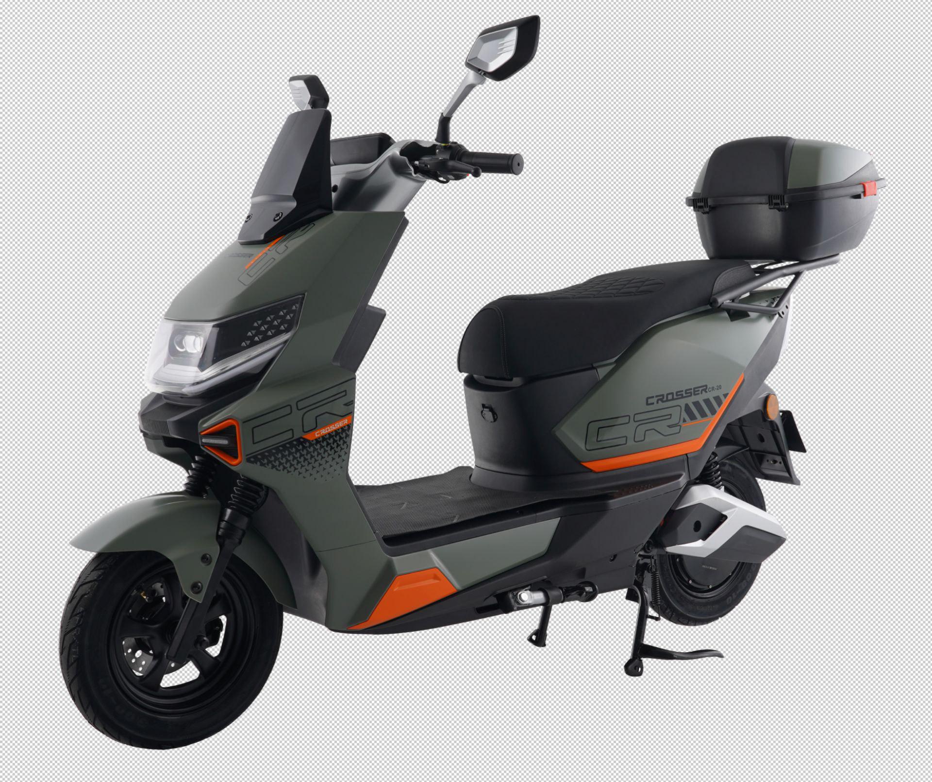 Электроскутер двухместный Crosser CR20 NEW 1200W 72V/20Ah Зеленый