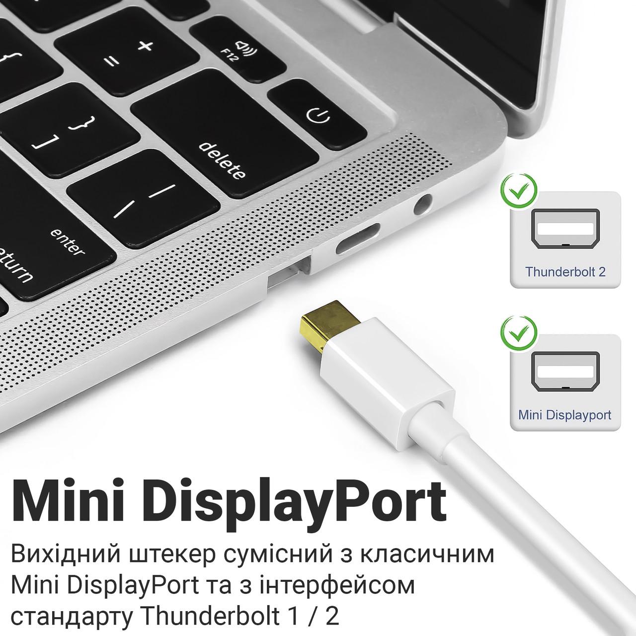 Адаптер відео з Mini DisplayPort на HDMI порт Addap MDP2HDMI-01 - фото 9