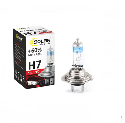 Галогенова лампа Solar H7 12V 55W PX26d Starlight +60% SET (24179)