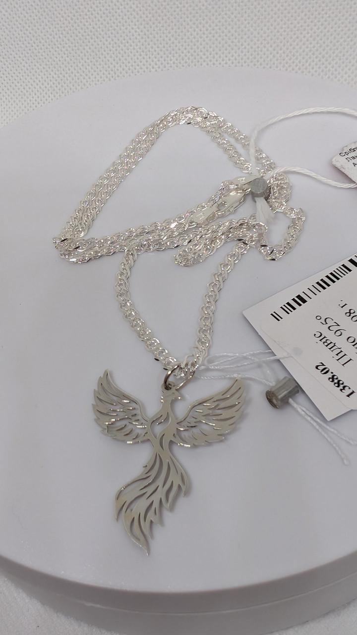 Колье оберег Феникс серебро 925 пробы 3 см и цепочка нона 50 см амулет (2988951684)