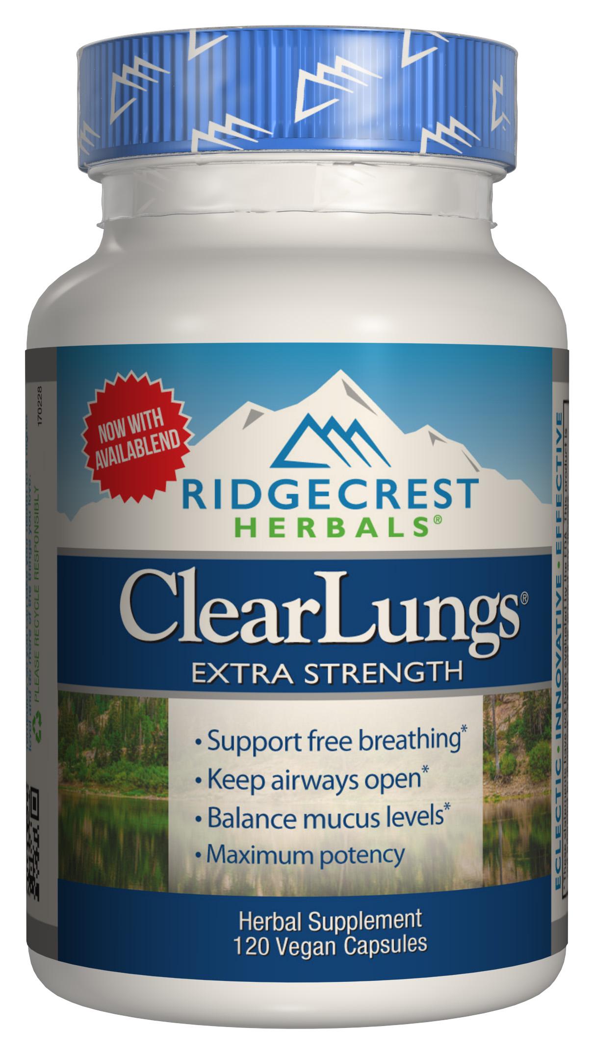 Комплекс для підтримки легенів екстра сила Clear Lungs RidgeCrest Herbals 120 гелевих капсул (RCH156)