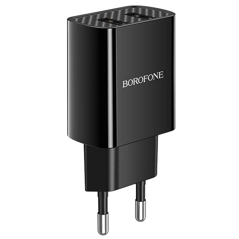 Зарядний мереживний пристрій універсальний Borofone BA53A Powerway 2USB 2,1A Black Зарядний мереживний пристрій універсальний Borofone BA53A Powerway 2USB 2,1A Black