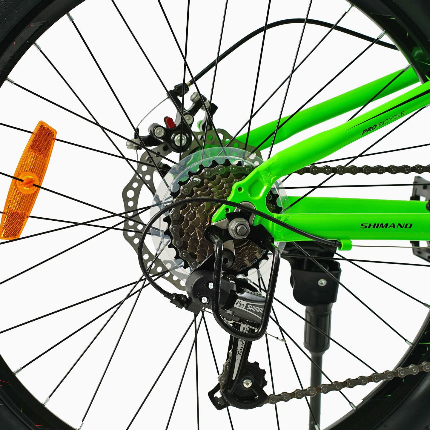 Велосипед горный Corso Optima 24" подростковый алюминиевый Салатовый - фото 8