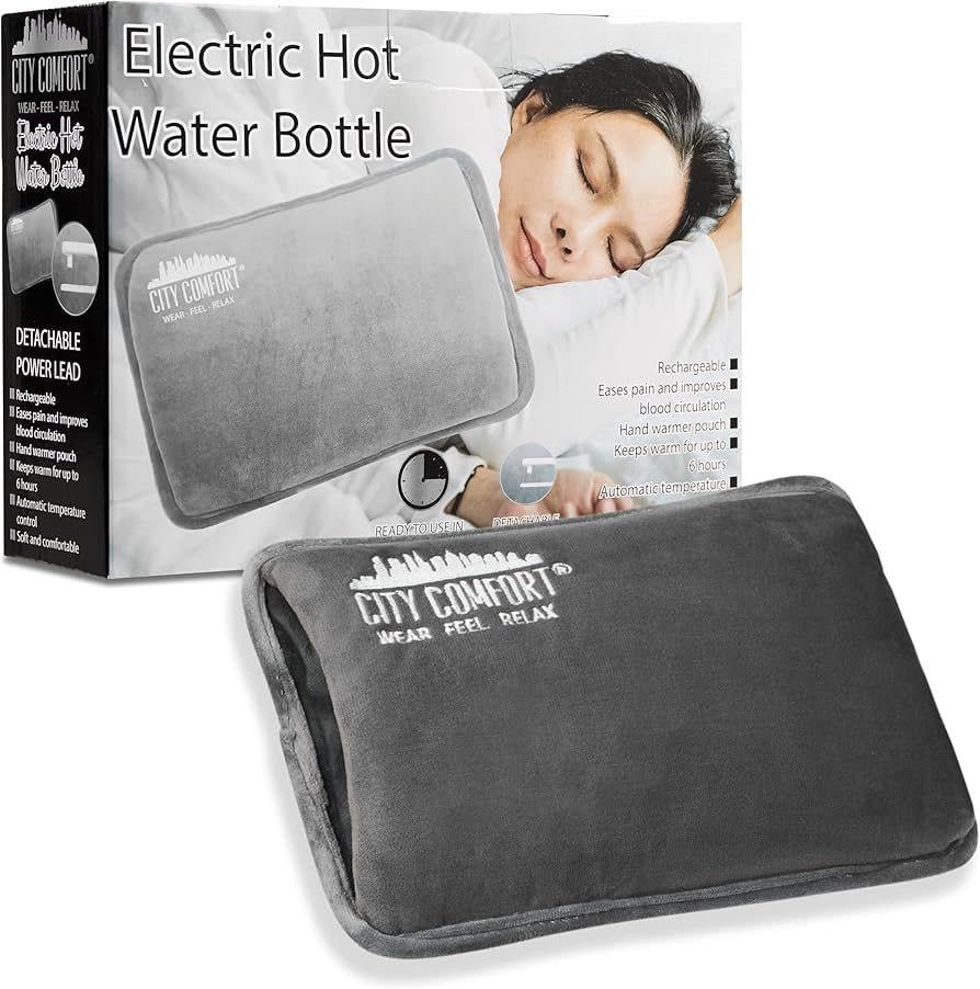 Грілка акумуляторна електрична Rechargeable Electric Hot Water Bottle з плюшевим чохлом-кишенею (33147438)