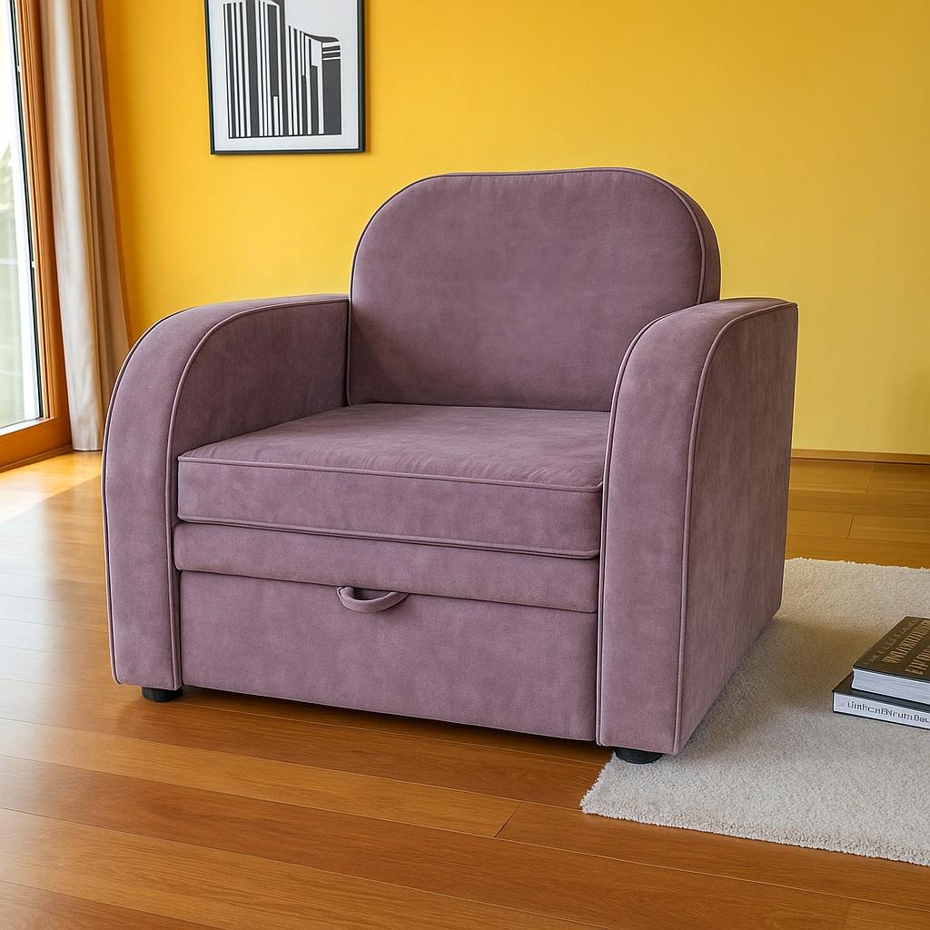 Кресло-диван мягкое раскладное Tobi Sho Дрим велюр Mars 1140х850х730 мм 11/Пудрово-сиреневый - фото 2 Кресло-диван мягкое раскладное Tobi Sho Дрим велюр Mars 1140х850х730 мм 11/Пудрово-сиреневый - фото 2