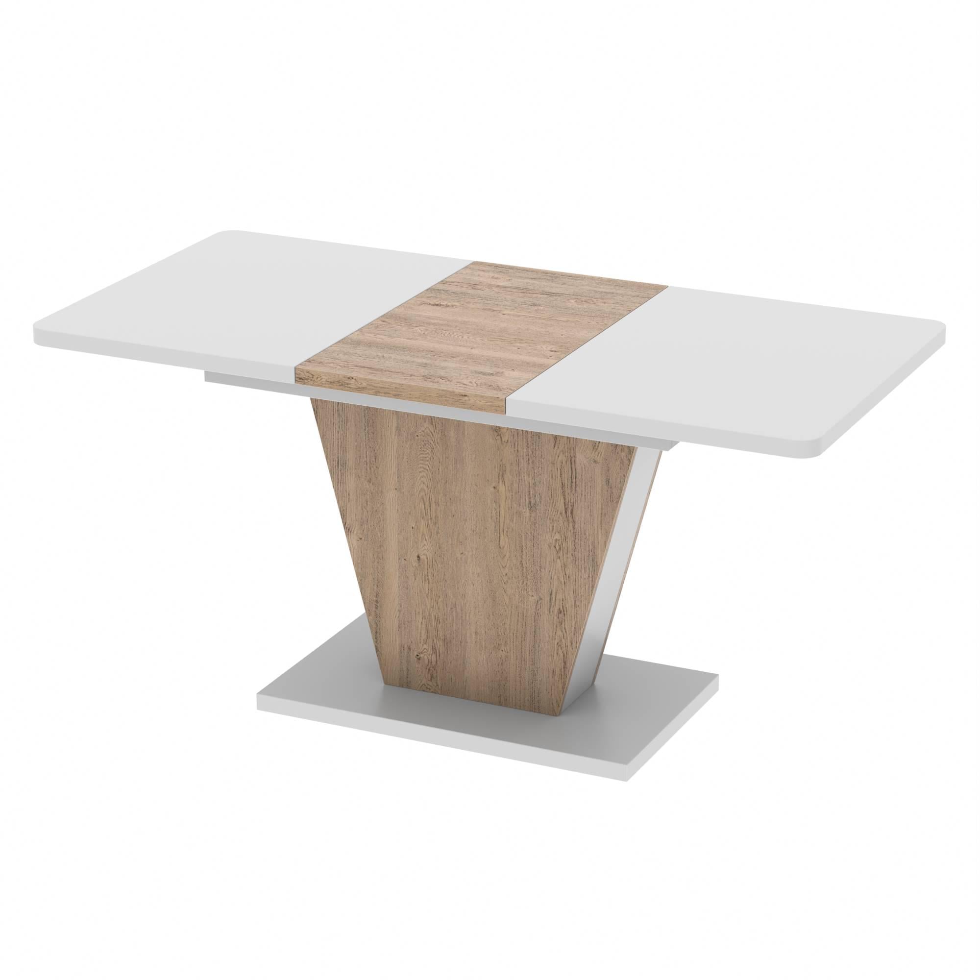 Стіл розсувний Клайд Білий/Дуб пісочний (LIQ654130)