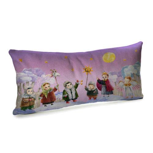 Декоративная подушка бархатная Колядники 50x24 см (52BP_25NG011)