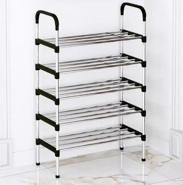 Стійка для взуття RIAS RD-9004 складна металева 5 ярусів 88x56x30 см - фото 2