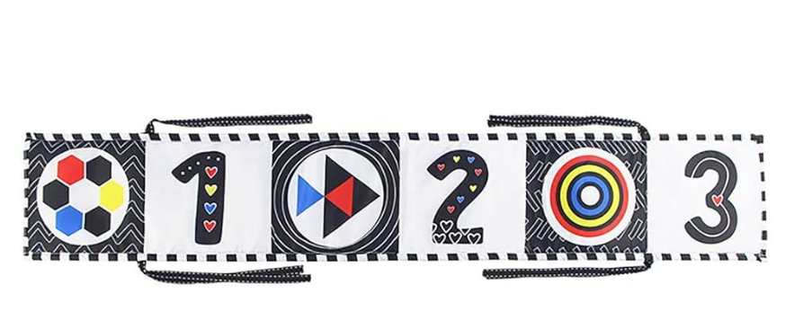 Книга для детей с контрастными изображениями и зеркальцем Черно-белый