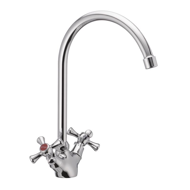 Смеситель для кухни Cron SMES 278 CR0073 двухвентильный Хром (128107)
