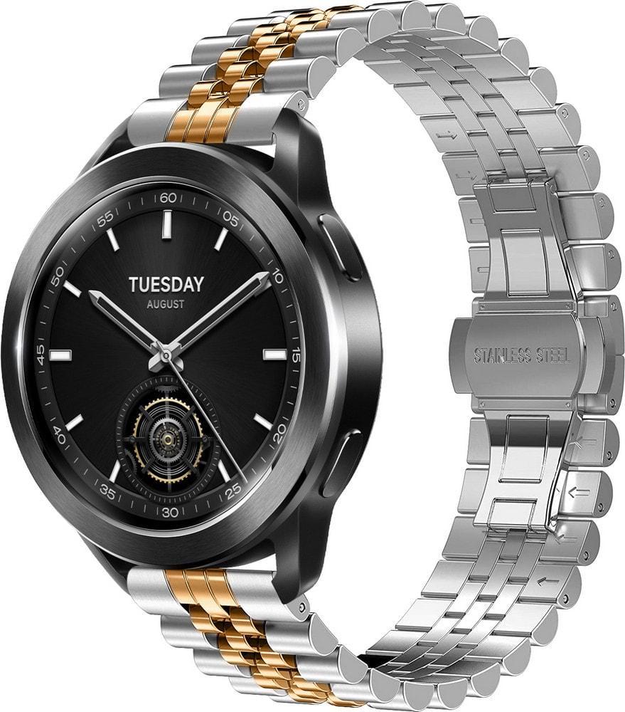 Браслет металевий Stech Line для Xiaomi Watch S3 Silver Rose (37147-68)
