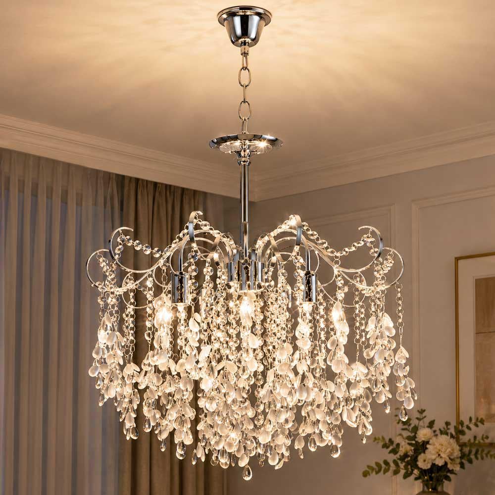 Люстра подвесная хрустальная классическая Light House SRS-20796/600 Хром Люстра подвесная хрустальная классическая Light House SRS-20796/600 Хром