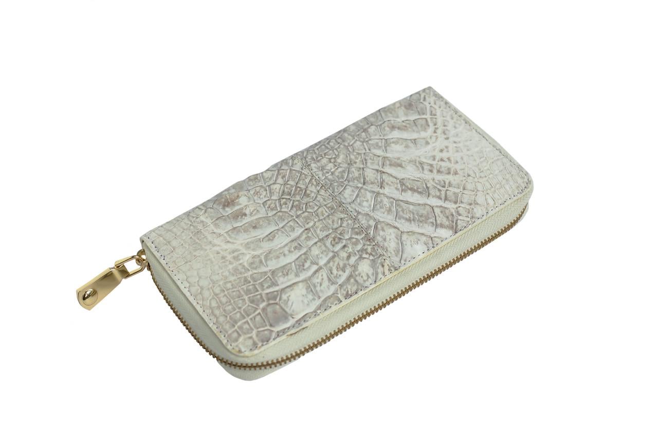 Кошелек Ekzotic Leather из натуральной кожи крокодила Бежевый (cw 82_1)