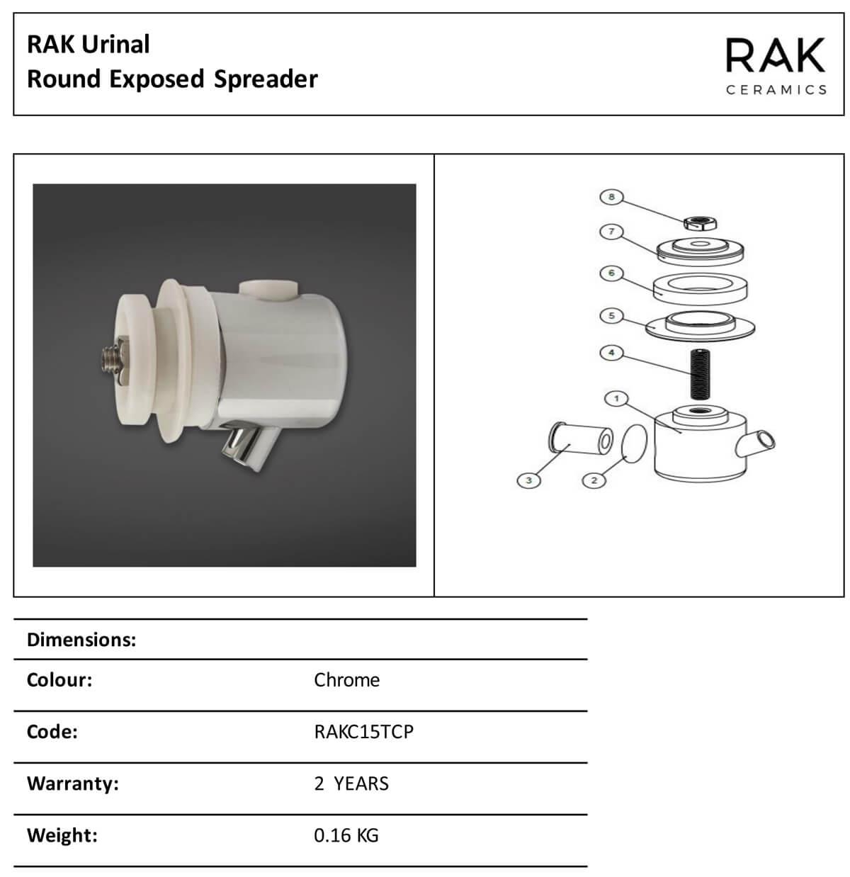 Пісуар настінний RAK Ceramics Jazira Urinal Bowl Білий (RAK0056) - фото 6