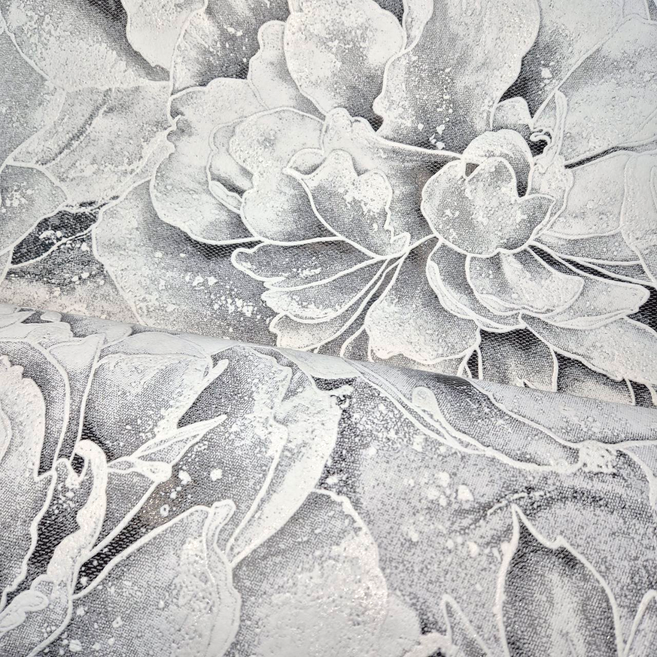 Шпалери вінілові Слов'янські шпалери 3751-10 в спальню/вітальню/зал/коридор/кімнату 10,05x1,06 м Сірий/Чорний/Білий (2296273015)