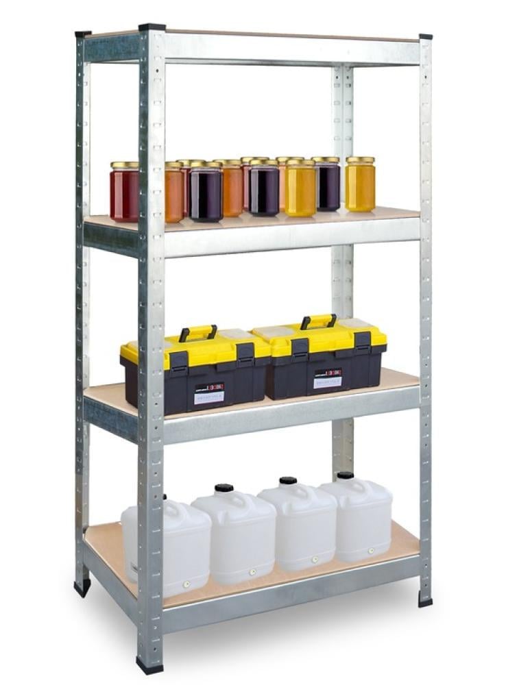 Стелаж металевий Siker G9040 розбірний на 4 полиць з МДФ 180х90х30 см Сірий (147-76-42401070)