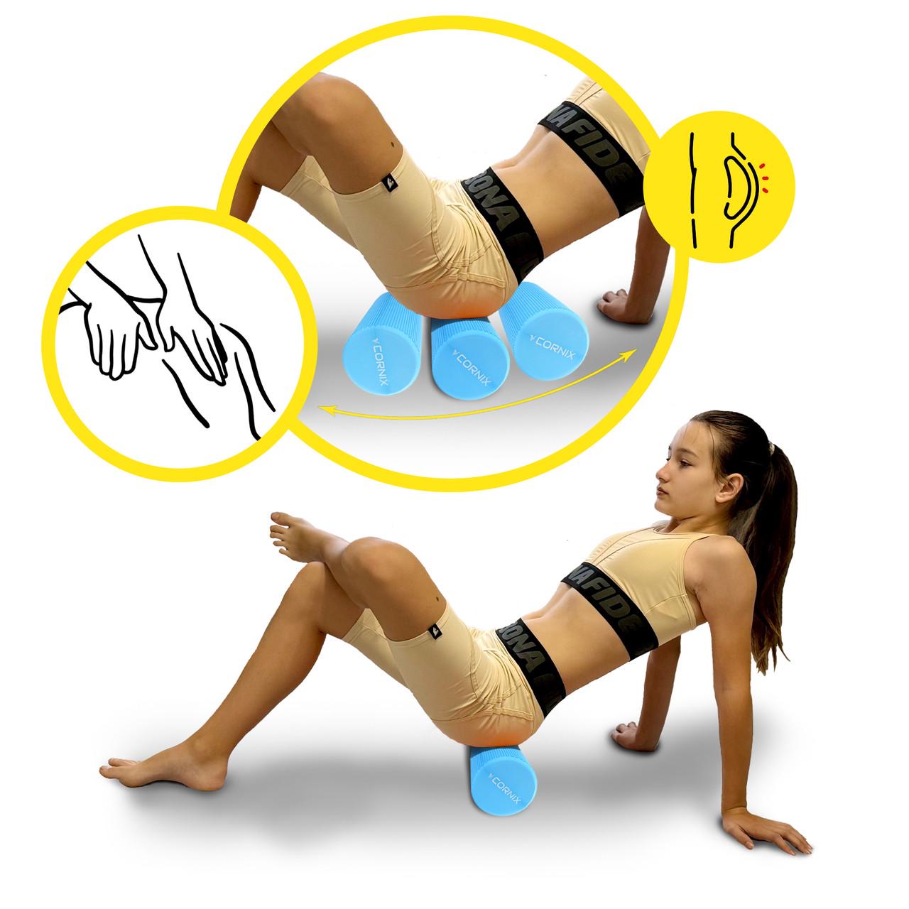 Масажний ролик Cornix EVA+ 45х15 см Blue (XR-0306) - фото 7 Масажний ролик Cornix EVA+ 45х15 см Blue (XR-0306) - фото 7