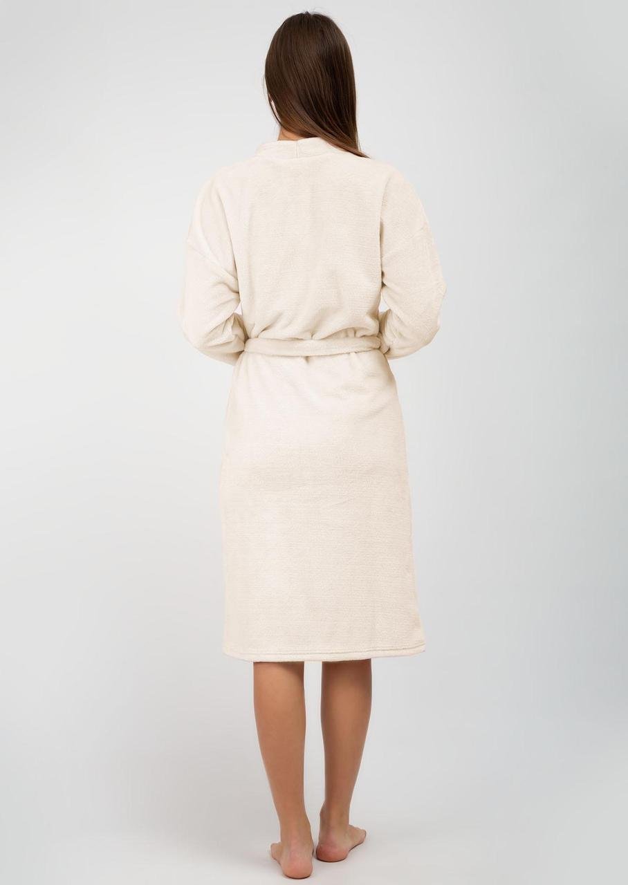 Халат-кимоно женский Roksana на запах велсофт XL Бежевый (1209/90003) - фото 2 Халат-кимоно женский Roksana на запах велсофт XL Бежевый (1209/90003) - фото 2