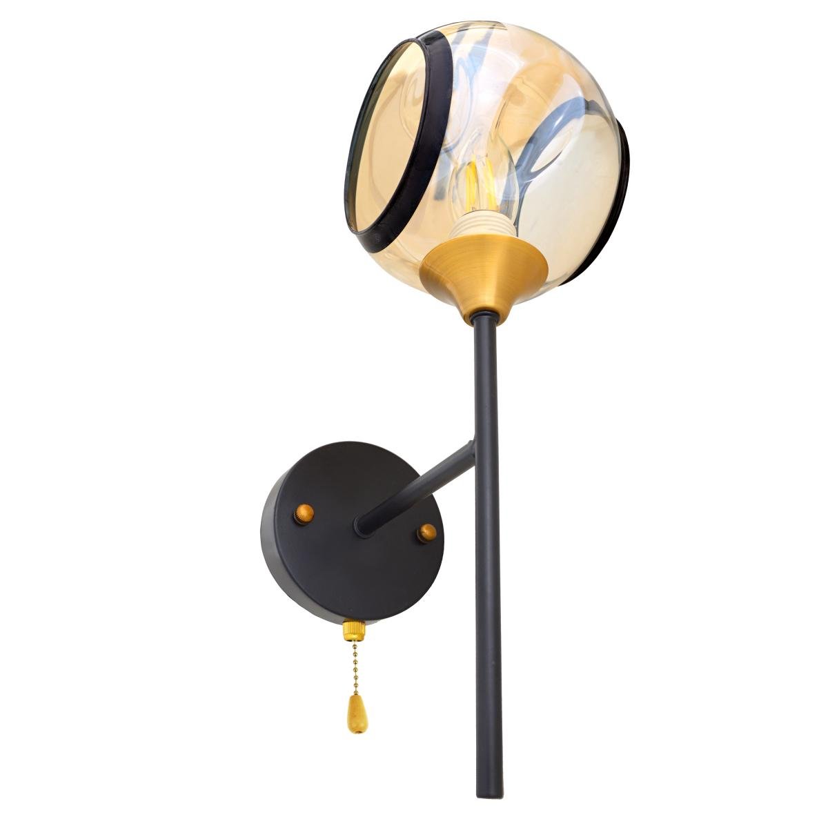 Бра настінне з відкритим плафоном Brille BL-699W/1 E27 BK/JGT