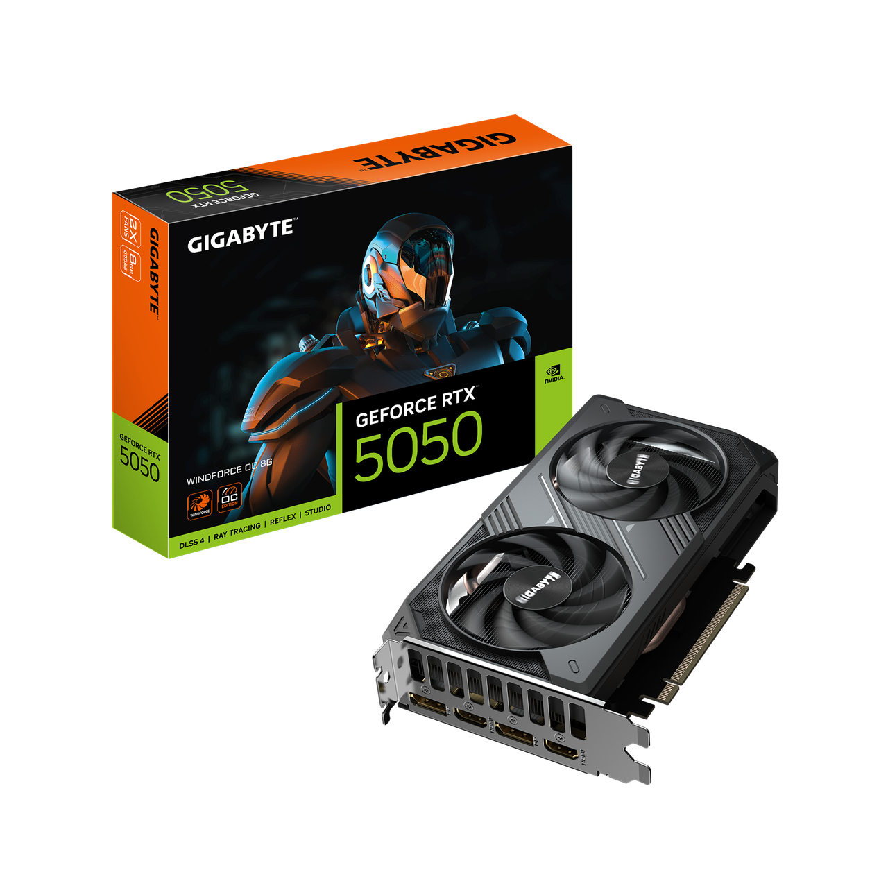 Видеокарта Gigabyte WindForce OC RTX 5050 GDDR6 8 Гб (GV-N5050WF2OC-8GD)