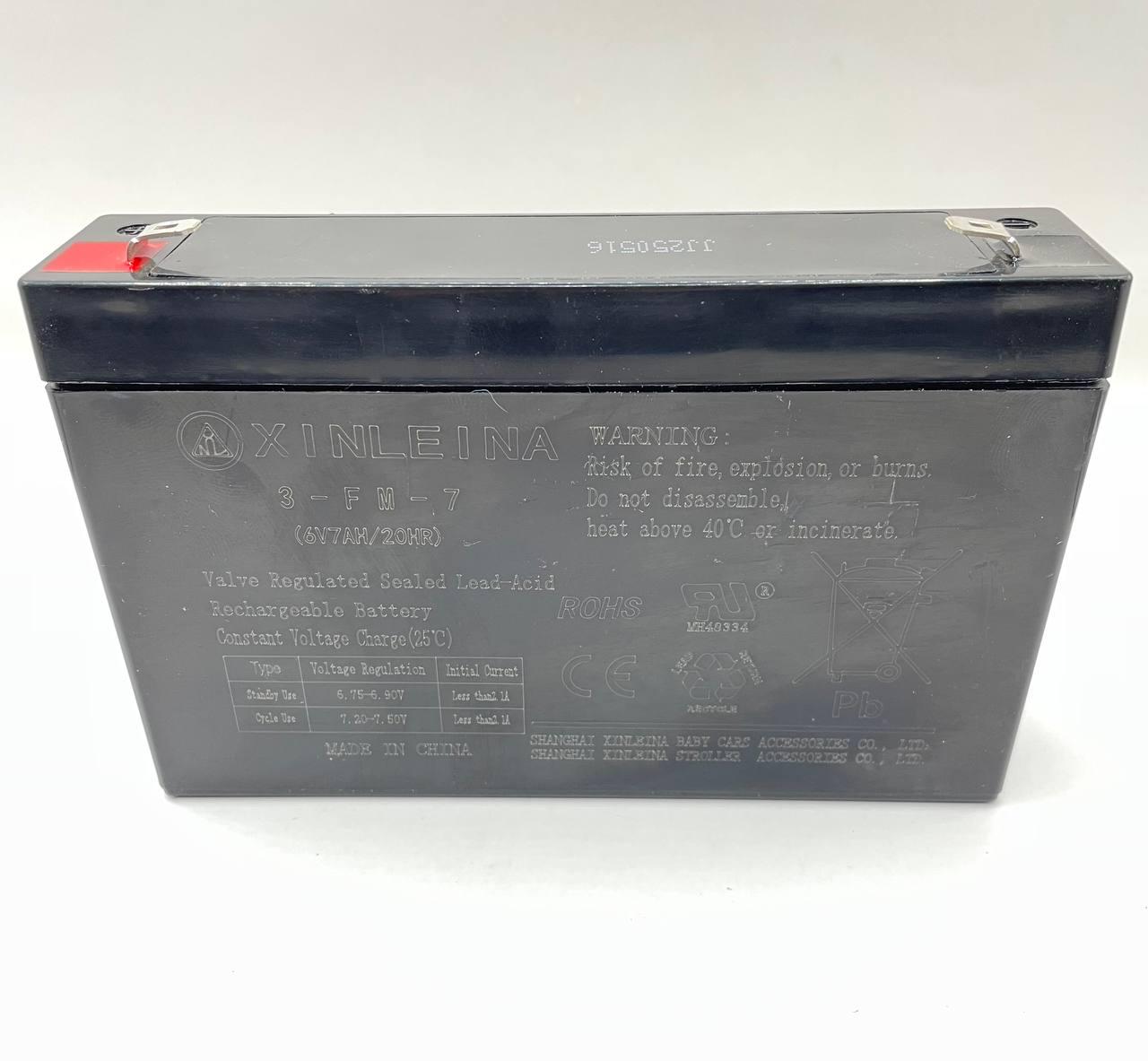 Акумуляторна батарея XINLEINA 6V 7AH 3-FM-7 для дитячого транспорту (w4484)