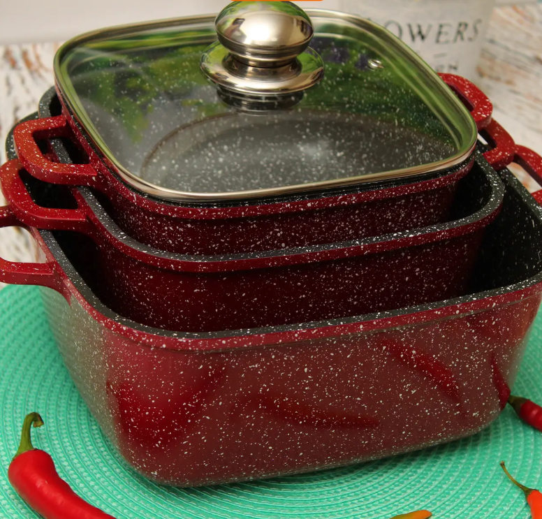 Набор кастрюль с мраморным покрытием BN-370 6 пр. - фото 4 Набор кастрюль с мраморным покрытием BN-370 6 пр. - фото 4