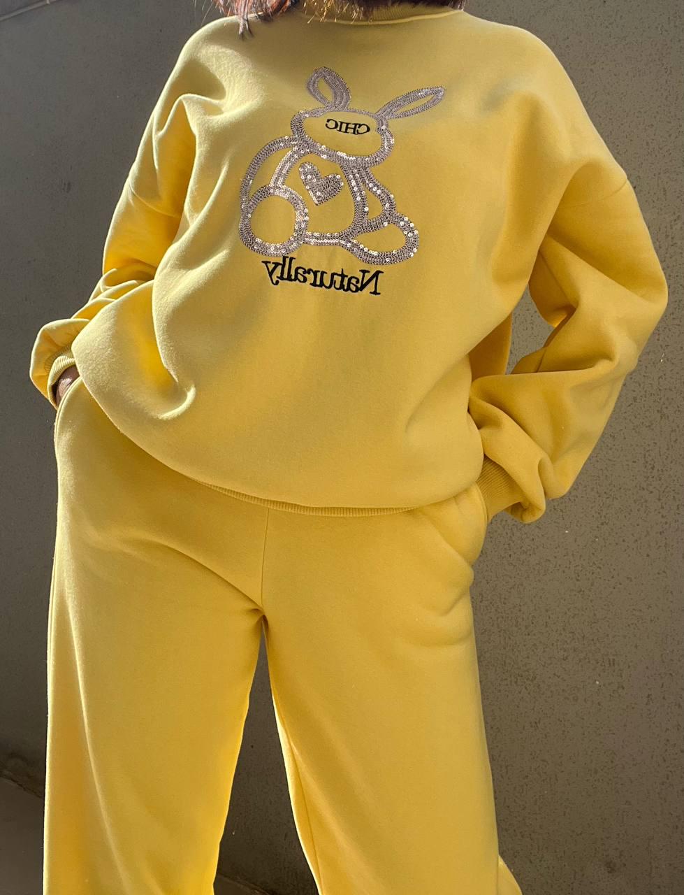 Світшот жіночий PEPPER MINT 24-05 подовжений вишивка заєць утепленний XL Жовтий (1144) - фото 5 Світшот жіночий PEPPER MINT 24-05 подовжений вишивка заєць утепленний XL Жовтий (1144) - фото 5