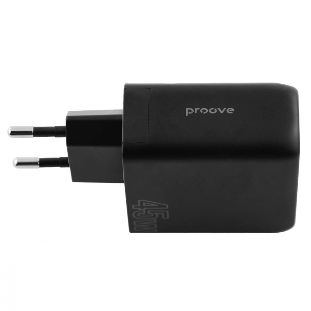 Зарядний пристрій мережевий Proove Silicone Power 45 W Type-C+USB Black - фото 4