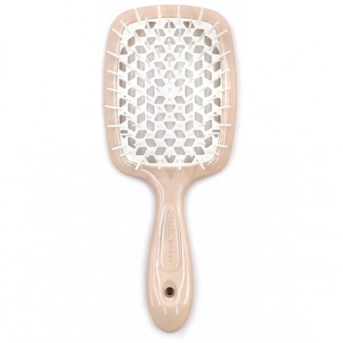 Расческа мини Janeke Superbrush Small With Soft Moulded Tips Пудровый с белым (8006060650126)