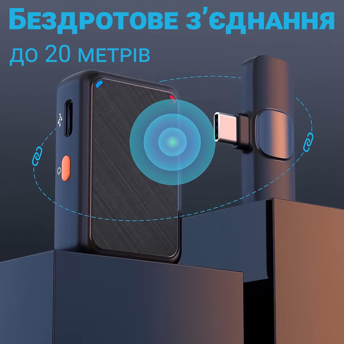 Микрофон беспроводной петличный Savetek P38 Type-C для Android смартфона/планшета до 20 м - фото 5