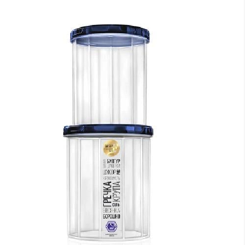 Набор контейнеров пищевых Stenson с резьбой 1/1,5 л d 12,5х15,5 см 2 пр. Синий (NP-85с)