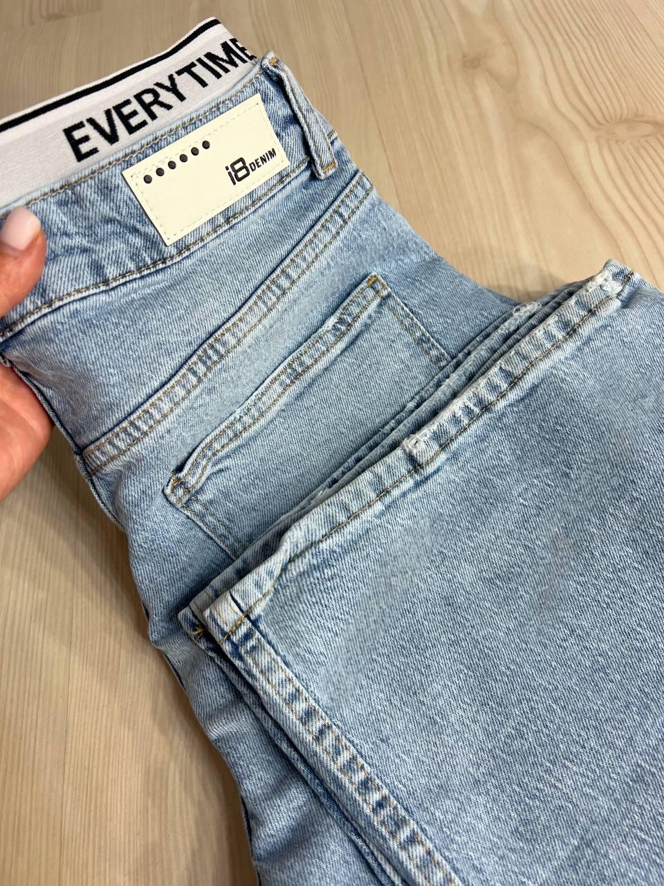Джинсы женские I8 51896 BAGGY jeans резинка надпись широкие от бедра палаццо р. 30 Голубой (1775) - фото 7 Джинсы женские I8 51896 BAGGY jeans резинка надпись широкие от бедра палаццо р. 30 Голубой (1775) - фото 7