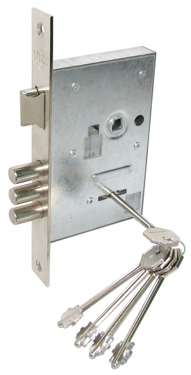 Замок врезной сувальдный USK 55-1 Никель