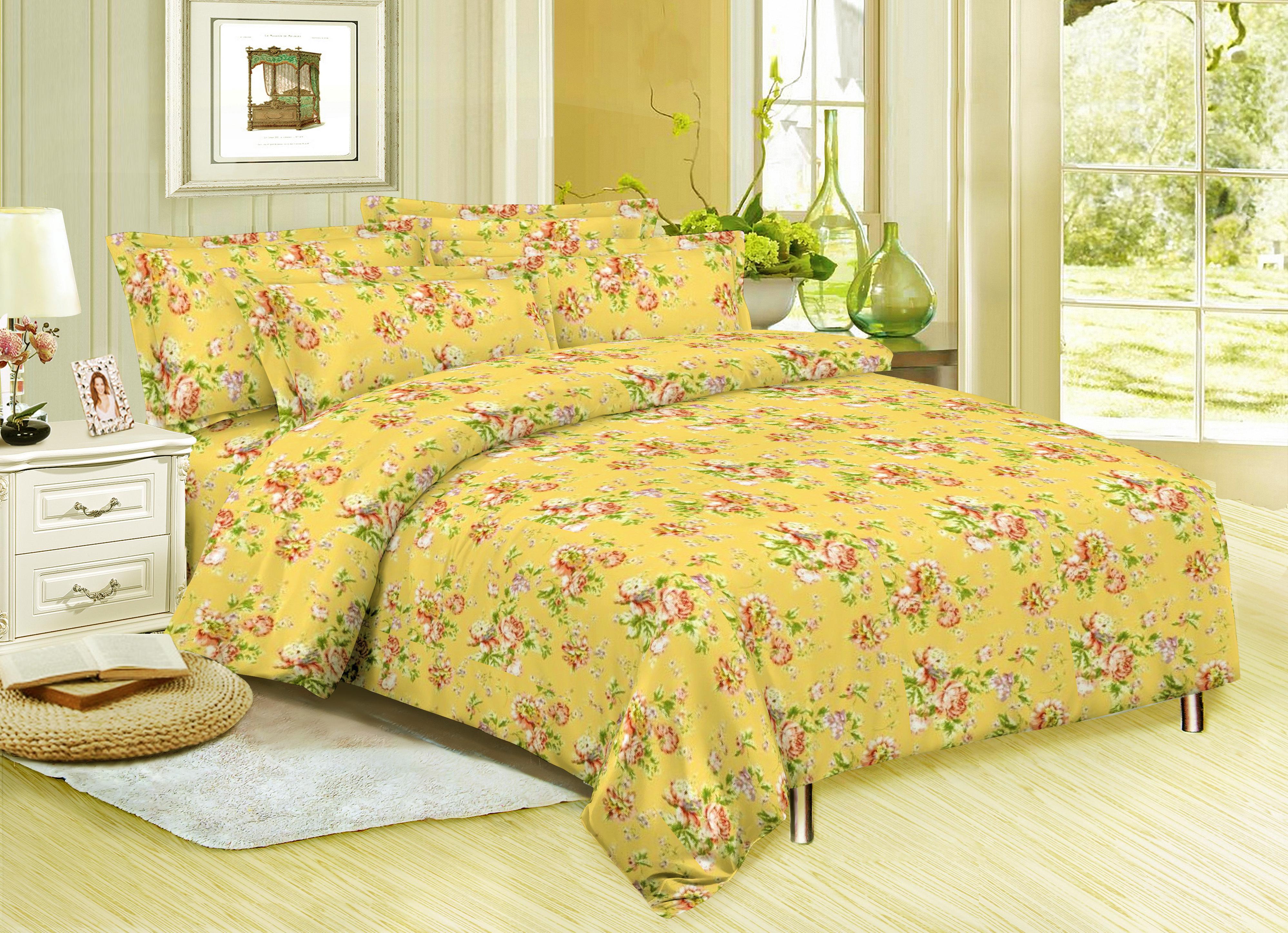 Комплект постельного белья Zastelli 11053 жатка семейное 2х145х210 см Желтый