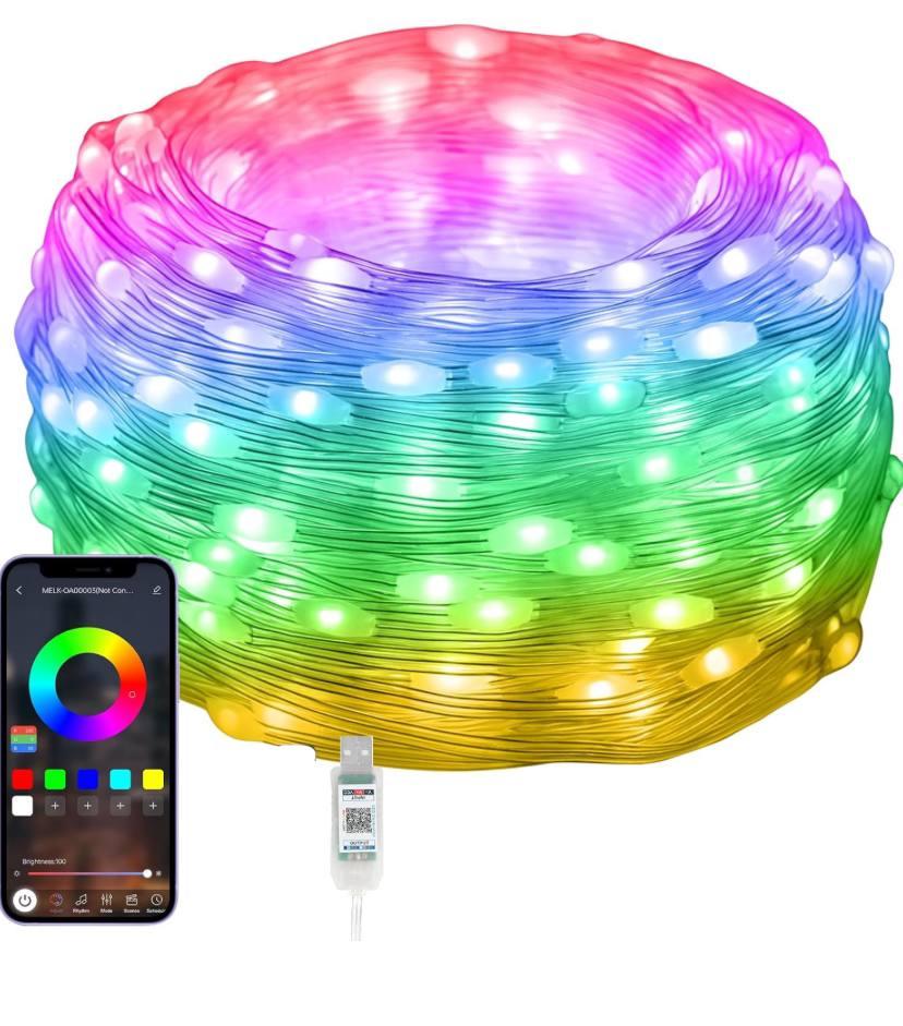 Гирлянда USB 100 светодиодов RGB c приложением 33 фута 10 м Гирлянда USB 100 светодиодов RGB c приложением 33 фута 10 м
