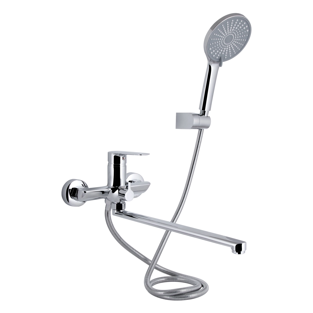 Смеситель для ванны Qtap Leo k35 с длинным поворотным изливом и душевым гарнитуром Chrome (45562) Смеситель для ванны Qtap Leo k35 с длинным поворотным изливом и душевым гарнитуром Chrome (45562)